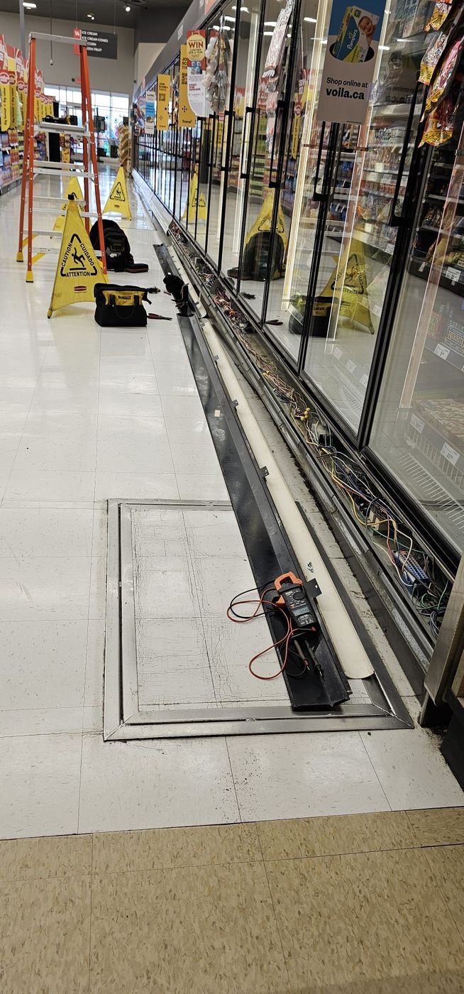 In-store refrigeration line