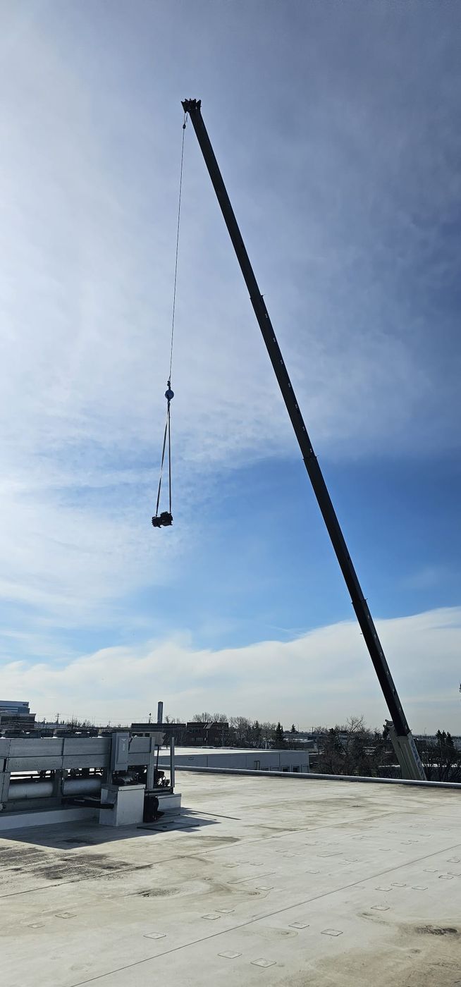 Crane lift — rooftop equipment
